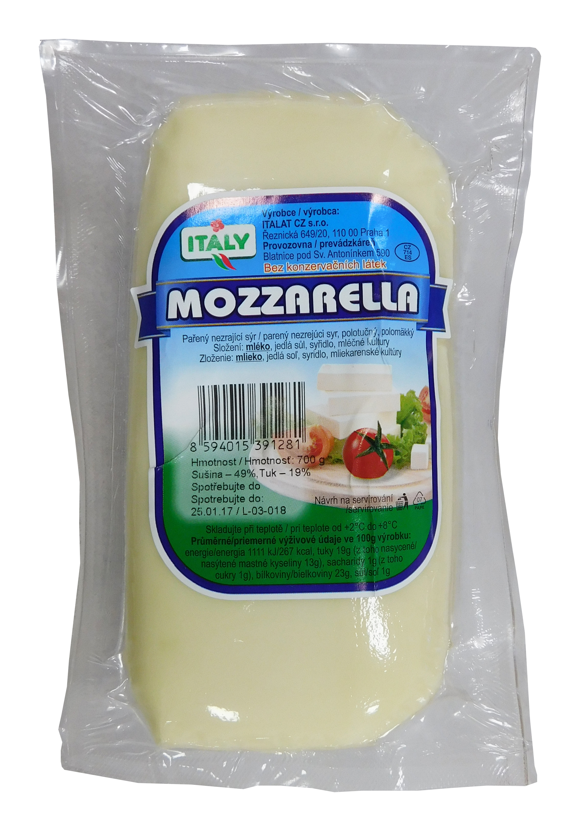 Sýr Mozzarella Italy 700g